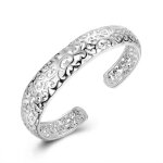 Bijoux en argent massif bracelet retro bracelet femme fleur ouvre jusqu
