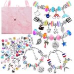 Bracelet - charms - kit bijoux enfants - 30 perles color�es - 3 cha�nes � main - 20 pendentifs