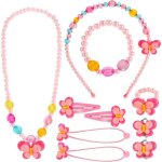 Bijoux enfants petites filles collier bracelet bague boucles doreilles clip pinces  cheveux set bijoux ...