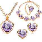 R�gler bijoux femme violet clair parure de bijoux femme ensemble de bijoux femme
