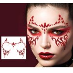 Bijoux de peau adhsif visage dmon femme rouge bordeaux