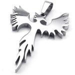 Bijoux pendentif de phenix en acier inoxydable avec chaine de 70cm collier pour hommes femmes argent[902] ...