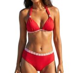 Bikini maillot de bain 2 pi�ces rouge bonnets sans armature avec fine mousse fabrication europ�enne