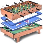 Bilingda table multi - jeux 4 en1 baby - foot billard tennis de table hockey convertible