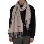 Bill tornade echarpe toucher cachemire noa rayures beige / blanc homme