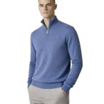 Bill tornade pull demi - zip maille piqu�e homme mike bleu denim homme