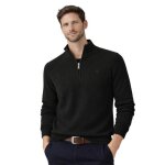 Bill tornade pull demi - zip maille piqu�e homme mike noir homme