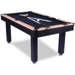 Billard am�ricain 6ft vegas bois noir - 184x102x82cm - tapis de jeu noir
