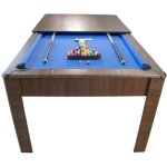 Billard amricain harmony 6ft - table de salle  manger convertible - couleur chne et tapis bleu
