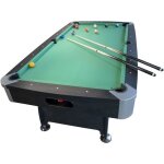 Billard américain avec retour de boules automatiques - noir et tapis vert - mdf et pvc stratifié - 220x123x80 ... Billard américain avec retour de boules automatiques - noir et tapis vert - mdf et pvc stratifié - 220x123x80 ...