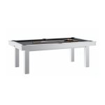Billard transformable en table ren pierre lafite blanc - drap gris ardoise