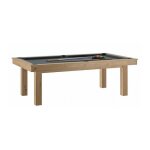 Billard transformable en table - ren pierre - lafite chene sable - drap gris ardoise - 16 billes incluses ...