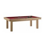 Billard transformable en table - ren pierre - lafite chene sable - drap rouge - 155 kg