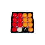 Billes de billard pool anglais - 57. 2mm - jaune et rouge
