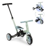 Vlo pour enfants 4 - en - 1 - billy - gio - bleu - vert - tricycle avec barre de pousse