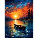 Bimkole peinture par numros adulte kits paysage kit de peinture  lhuile numrique bateau toile pinceaux ...