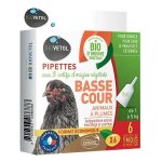 Biovetol - pipettes antiparasitaires basse - cour - antiparasitaire bio certifi� ecocert - anti - puces ...