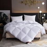 Couette en plumes doie blanche et down biranh - taille king 150x200cm - 4 saisons