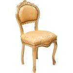 Biscottini - chaise de style franais louis xvi en bois de htre oro / oro - l6365