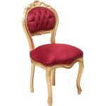 Biscottini - chaise de style franais louis xvi en bois de htre oro / rosso - l6366