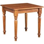 Biscottini - table non extensible style rustique en bois massif finition tilleul et noyer l80xpr80xh78 ...