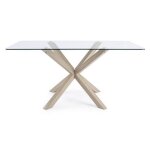Bizzotto table de salle  manger table may rect pied naturel 160x90