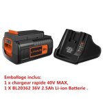 Batterie de remplacement li - ion 36v 2. 5ah pour black & decker - bl20362 lbx2040 lbx36 lbxr36 lbxr203 ... Batterie de remplacement li - ion 36v 2. 5ah pour black & decker - bl20362 lbx2040 lbx36 lbxr36 lbxr203 ...