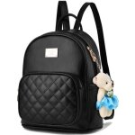 Sac  dos en cuir pour femmes - chuwanglin - black - style collge - mode fminine