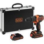 Black & decker bdchd18kb perceuse visseuse  percussion 2x accus 18v coffret
