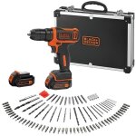 Black & decker perceuse visseuse sans fil 108 v 2 batteries 100 accessoires et une mallette de transport ...
