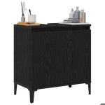 Black fridayarmoire pour lavabo de bain - meuble sous vasque - etag�re de salle de bain - ch�ne noir ...