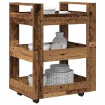 Black fridaychariot de cuisine / chariot de service - desserte cuisine - bois de ch�ne 60 x 45 x 80cm ...