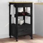Black fridaychariot de cuisine / chariot de service - desserte cuisine - noir 885 x 40 x 48cm bois de ...