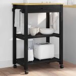 Black fridaychariot de cuisine / chariot de service - desserte cuisine - noir 885 x 40 x 60cm bois de ...