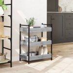 Black fridaychariot de cuisine / chariot de service - desserte cuisine - sonoma gris 50x30x70cm bois ...