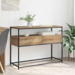 Black fridaytable console - meuble entr�e - avec tiroir ch�ne artisanal 100x40x75 cm eu01 1761686