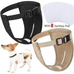 Culottes pour chiens - noir - xxl - 8 coussinets hygi�niques - r�glables - protection chaleur