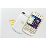 Blackberry q10 qwerty blanc / or