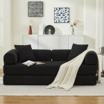 Bladez - canap� convertible 3 places avec 2 coussins matelas mousse � ressorts futon pour salon bureau ...
