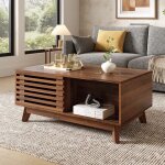 Bladeze - table basse relevable table de salon multifonction hauteur ajustable porte jalousie coulissante ...