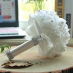 Blanc 1 pcs bouquet de mariage en mousse diamtre 18cm fleur artificielle dcoration pour mariage les ...