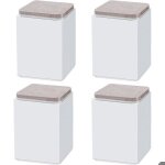 (blanc 10 cm) 4 pieds de support de meuble rehausseur autocollant en acier au carbone carr� 6 x 6 cm ...