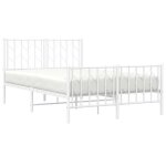 Blanc 120 x 190 cm - lit m�tal - structure de lit m�tal - matelas non inclus - et pied de lit blanc 120x190 ...