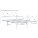 Blanc 120 x 190 cm - lit m�tal - structure de lit m�tal - matelas non inclus - et pied de lit blanc 120x190 ...