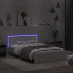 Blanc 140 x 190 cm - lit bois - stables et durable - cadre de lit avec t�te de lit et led blanc 140x190 ...