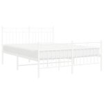 Blanc 140 x 190 cm - lit m�tal - cadre de lit m�tal - matelas non inclus - et pied de lit blanc 140x190 ...