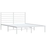 Blanc 140 x 190 cm - lit m�tal - cadre de lit m�tal - matelas non inclus - et t�te de lit blanc 140x190 ...