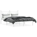 Blanc 140 x 190 cm - lit m�tal - cadre de lit m�tal - matelas non inclus - et t�te de lit blanc 140x190 ...