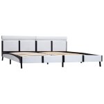 Blanc 180 x 200 cm - structure lattes contreplaqu� - cadre de lit avec led - matelas non inclus - blanc ...