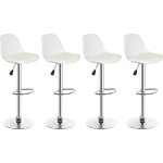 (blanc) lot de 4 tabourets de bar coussin pu chaise haute de bar - 37. 5x33. 5x55~57 cm hauteur réglable ... (blanc) lot de 4 tabourets de bar coussin pu chaise haute de bar - 37. 5x33. 5x55~57 cm hauteur réglable ...